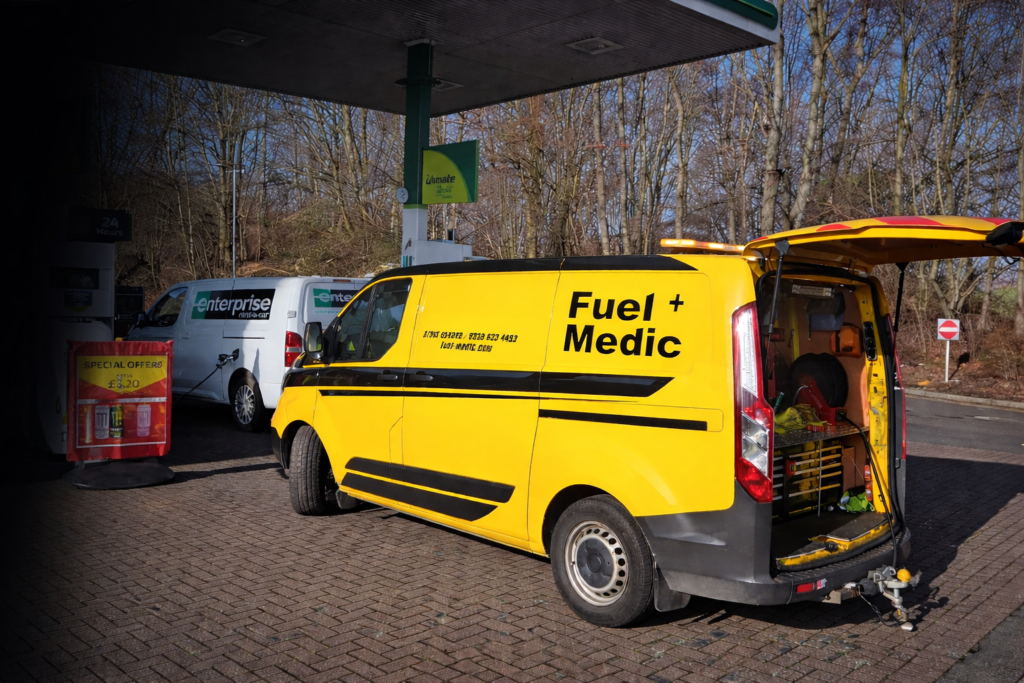 Wrong fuel recovery service in Luton – Fuel Medic van attending a car