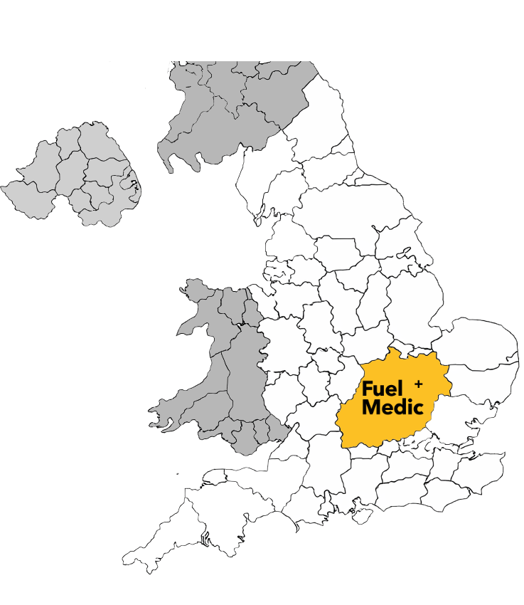 Wrong Fuel in Car - Areas we cover.